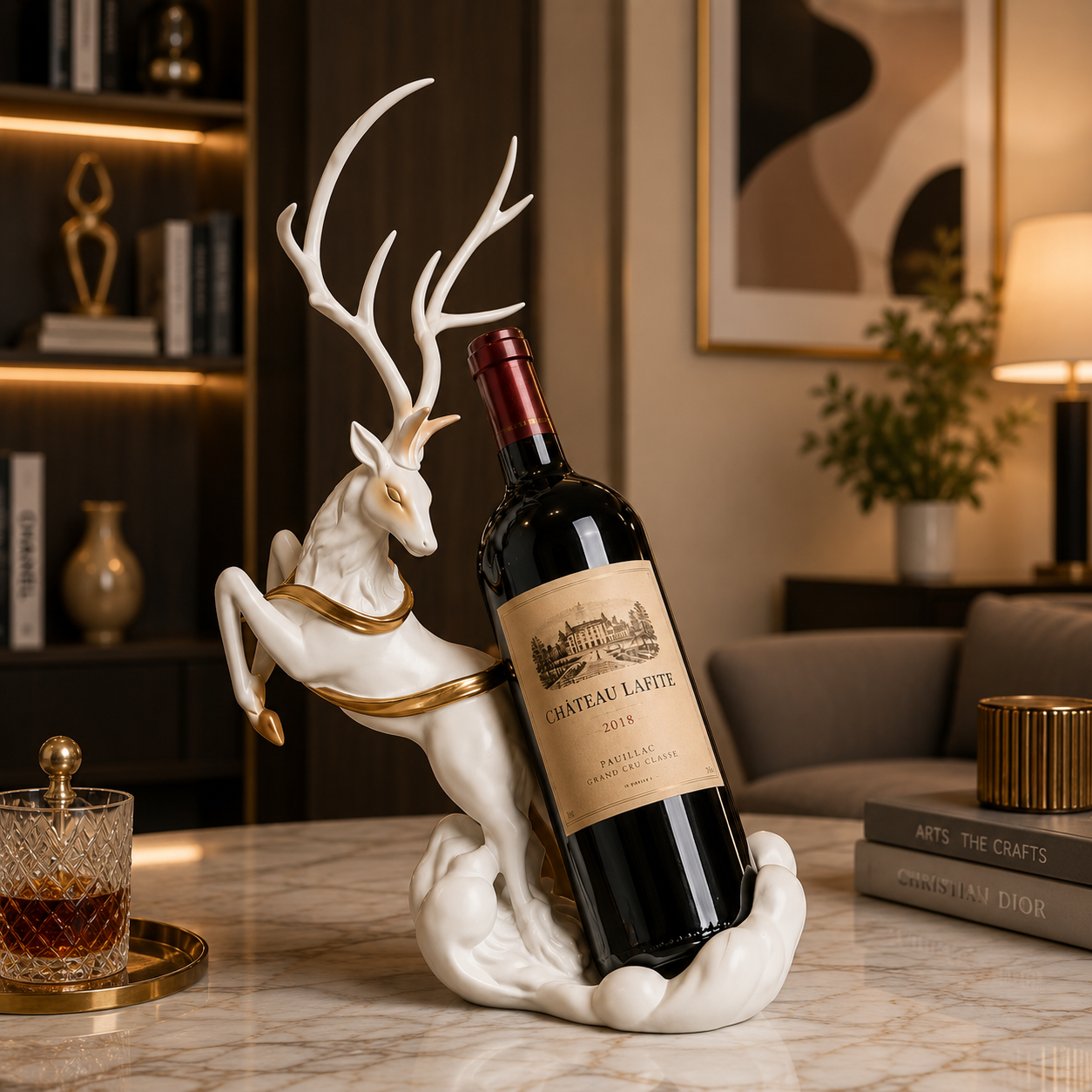 Royal Stag Wine Cradle – Luxury Deer Wine Bottle Holder