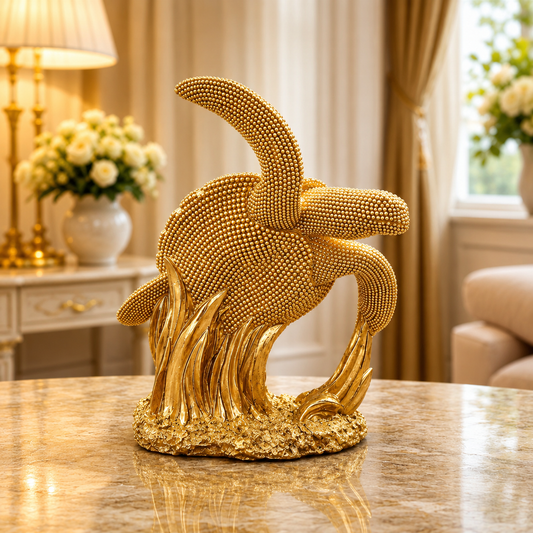 Golden Prosperity Turtle Sculpture – Luxury Vastu Décor Accent