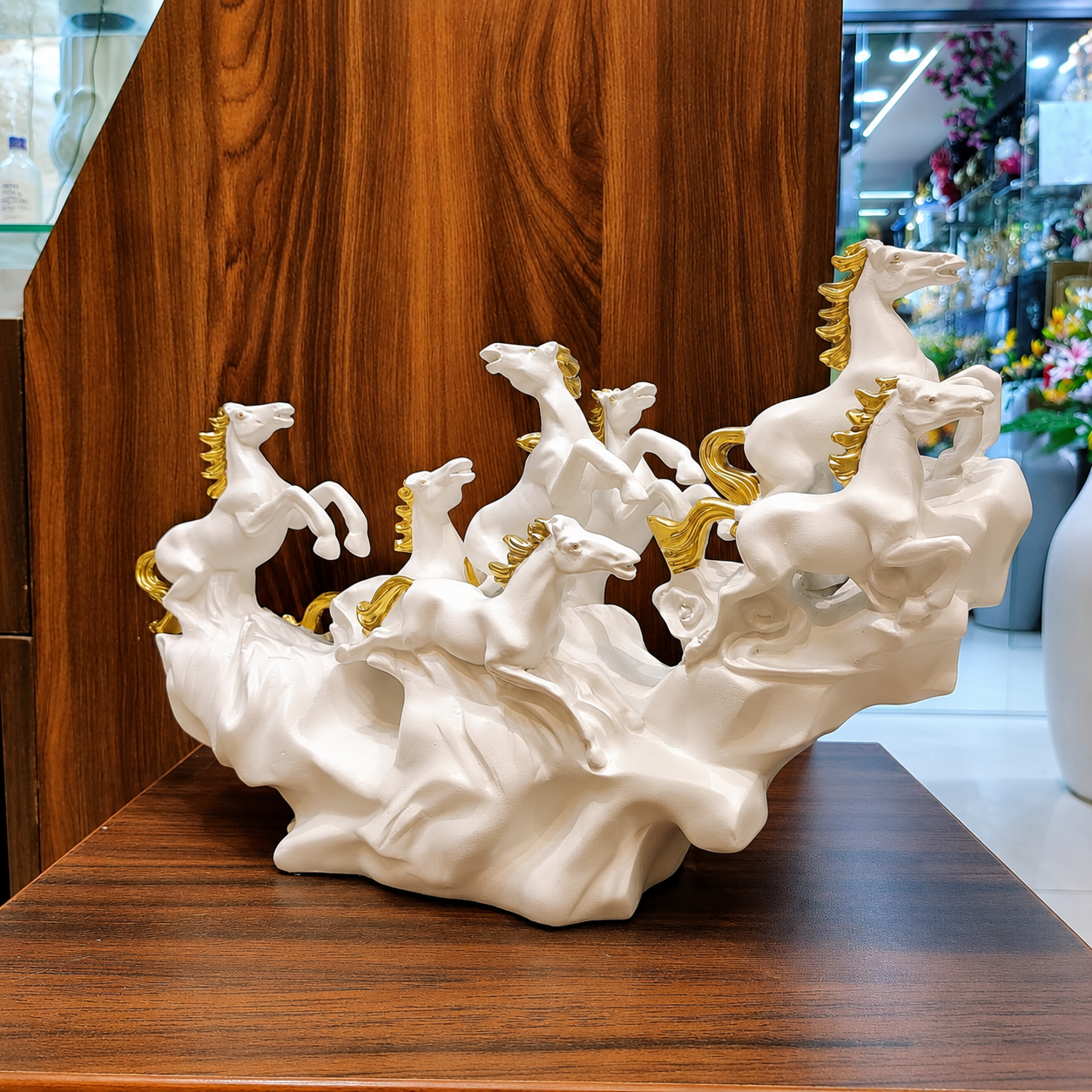 Majestic Gallop Horse Sculpture – Luxury Running Horses Décor Showpiece