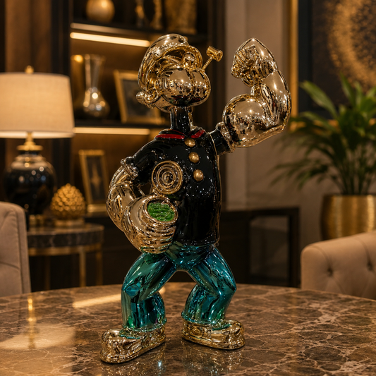 Luxury Mouse-Inspired Sculpture with Golden Finish – Colorful Contemporary Tabletop Home Decor