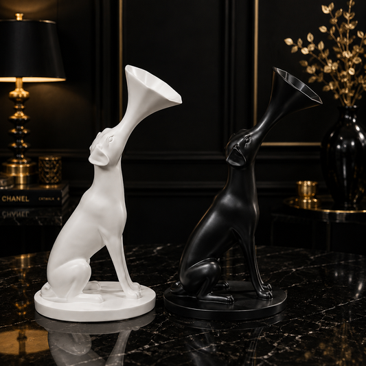 Modern Abstract Dog Sculpture – Luxury Animal Decor