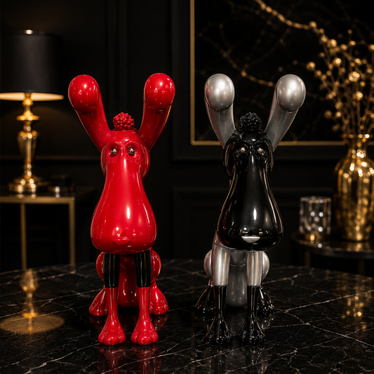 Modern Dog Sculptures – Glossy dog Figurines for Home Decor