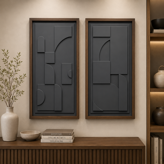 Abstract Carved Wall Art Set