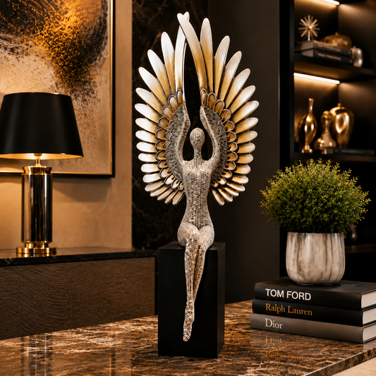 Celestial Grace – Winged Angel Luxury Sculpture
