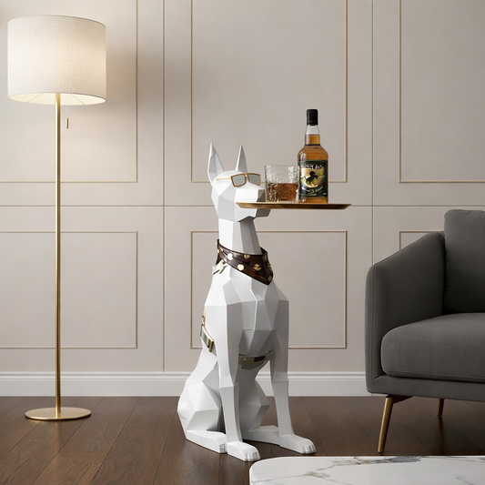 Doberman Butler Accent Table Sculpture