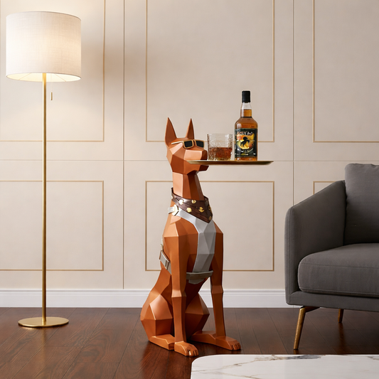 Doberman Butler Accent Table Sculpture