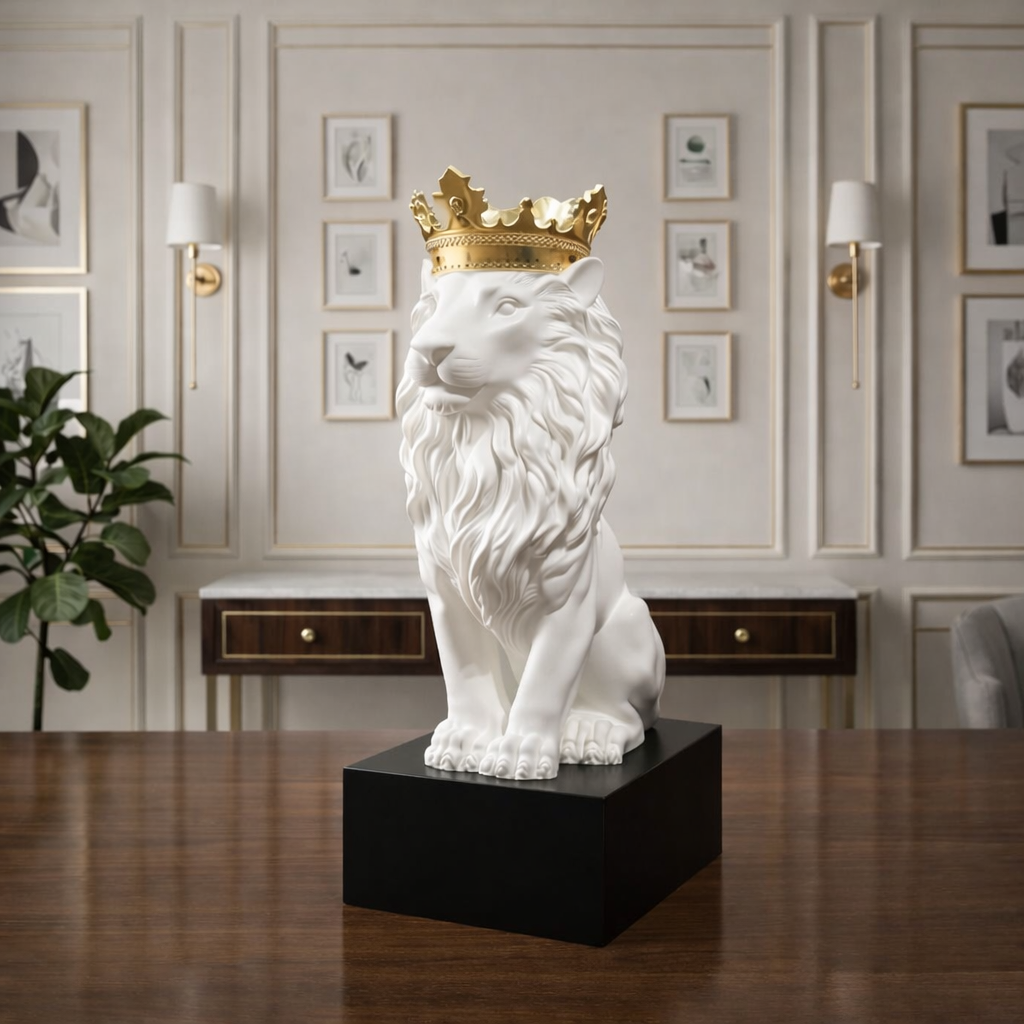 Azure Regal Lion Sculpture