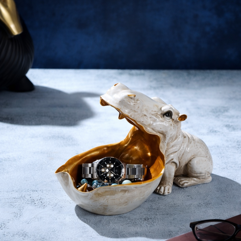Rustic Hippopotamus with storage