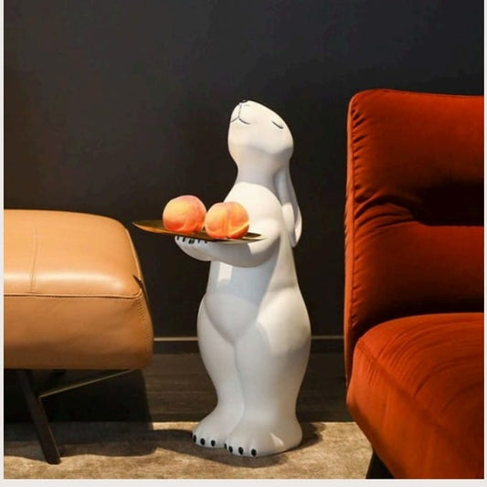 Elegant Lady Rabbit Holding Tray
