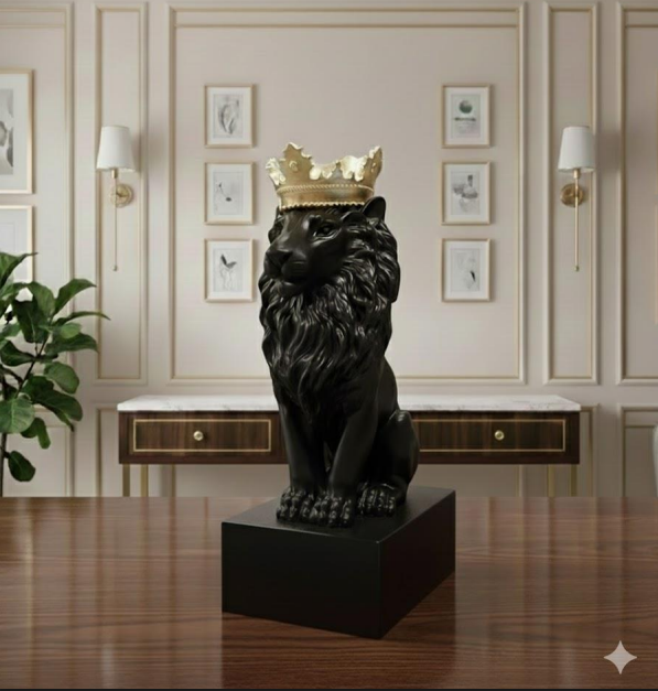 Azure Regal Lion Sculpture