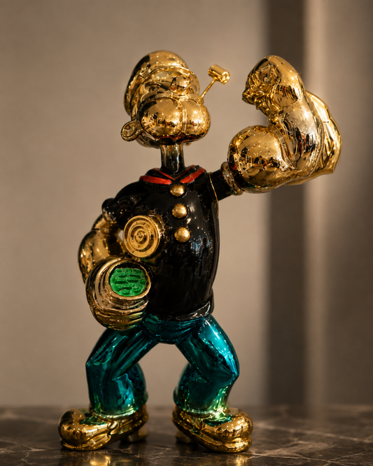 Luxury Mouse-Inspired Sculpture with Golden Finish – Colorful Contemporary Tabletop Home Decor